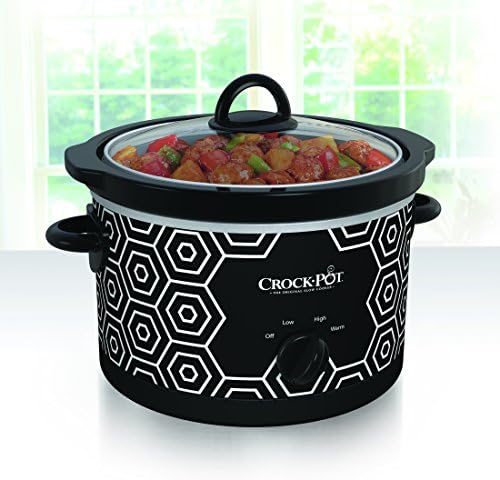 Crock-Pot 4.5 Quart Portable Slow Cooker – Black & White Choice C228