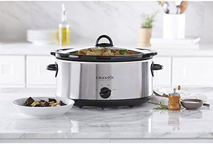 Crock-Pot 7 Quart Oval Manual Slow Cooker – Stainless Steel Original C281