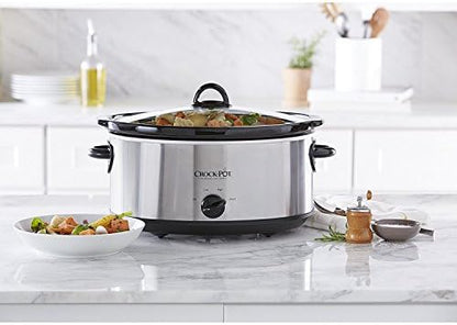 Crock-Pot 7 Quart Oval Manual Slow Cooker – Stainless Steel Original C281