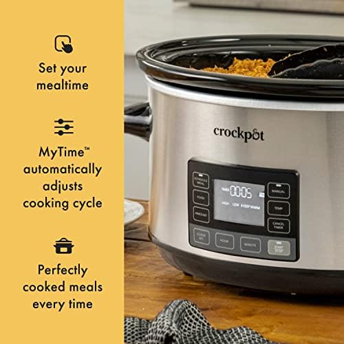 Crock-Pot 7 Quart Portable Programmable Slow Cooker with Timer Reserve C255