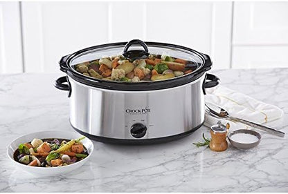 Crock-Pot 7 Quart Oval Manual Slow Cooker – Stainless Steel Original C281