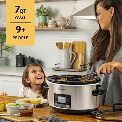 Crock-Pot 7 Quart Portable Programmable Slow Cooker with Timer Reserve C255