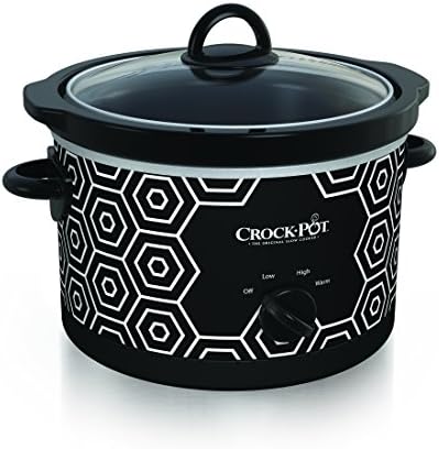 Crock-Pot 4.5 Quart Portable Slow Cooker – Black & White Choice C228