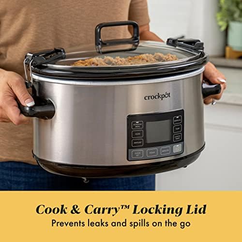Crock-Pot 7 Quart Portable Programmable Slow Cooker with Timer Reserve C255